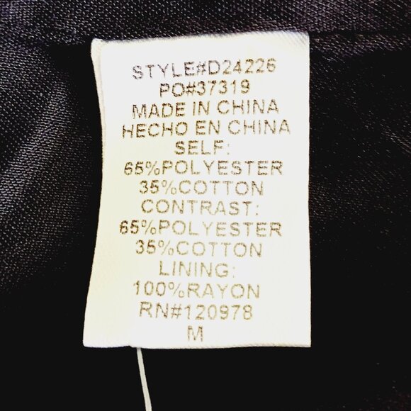 Entro NWT Medium Manhattan Chic Dress, Black W/ Cream Oversized Ruffled Sleeves - Picture 15 of 16